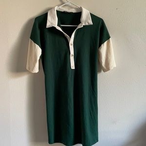Over sized polo collar shirt dres
